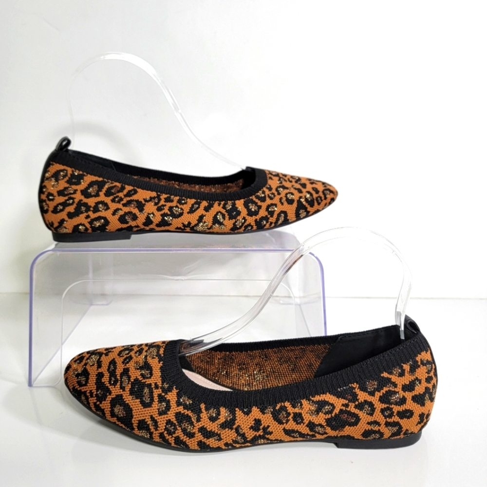 SANCTUARY Social Animal Print Leather Slip On Ballet Flat